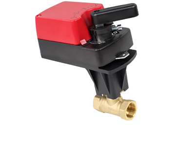 Шаровый кран двухходовой латунный Ду20 с регулирующим приводом CFEBV-DN20-2